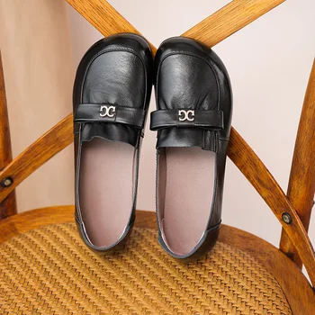 CICIYANG Pantofi pentru Femei din Piele Confortabil Pantofi Plat 2021 Nouă Primăvară Pantofi cu Talpă Moale Doamnelor Mocasini piele de Vacă Pantofi Mazăre