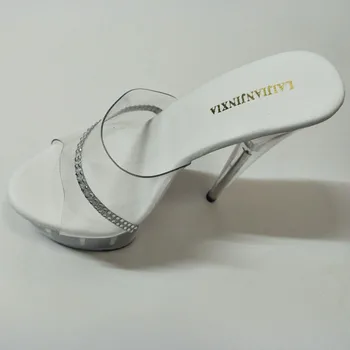 LAIJIANJINXIA Femei Papuci sandale 15Cm Tocuri Platforma în aer liber, Tobogane de Vară Papuci de Catâri Pantofi Femei Slide-uri