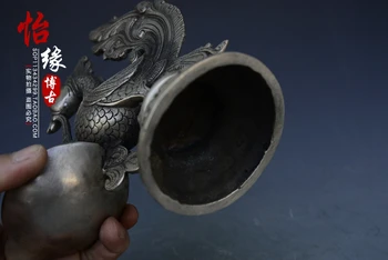 China Tibet Vechi decor de Epocă Argint Cupru Phoenix pasari statuie sfeșnic de metal artizanat