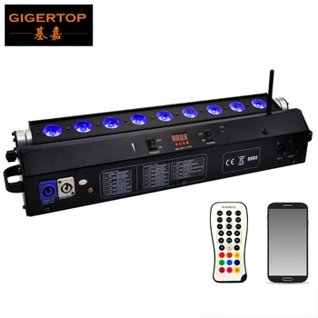 Reducere de Pret TP-G3044-5IN1 Smart DJ Alimentat de la Baterie Wireless DMX LED pentru BAR cu lumina 9 x 15W RGBWA 5 IN 1 cu LED Iluminat Scena Bar