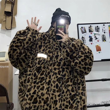 Toamna Moale Leopard Geaca Femei Barbati Cu Fermoar Haina De Moda De Cauzalitate Strada Îmbrăcăminte Vrac Canadiană De Îmbrăcăminte De Sex Masculin De Sex Feminin Hip Hop