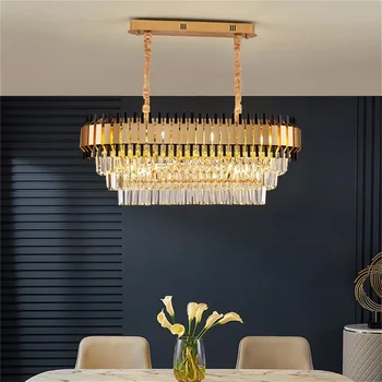 86LIGHT Postmodern Candelabru Negru Corpuri de Cristal Pandantiv Lampă de Lux Acasă Lumina LED Decorative pentru Living Sala de Mese