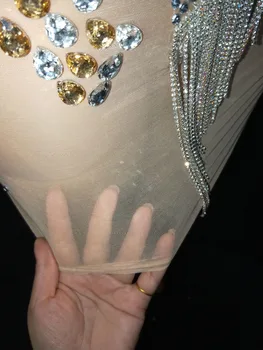 Moda Sexy Argint Cristale Ciucure Ochiurilor Rochie De Bal Sărbători Franjuri Bar Rochie De Seara Pentru Femei Dansatoare Strasuri Rochie