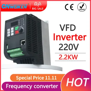 Frecvență variabilă Converti 2.2 KW Frecvență Variabilă Invertor Universal Mini monofazat 220V Intrare 3 Faze 220V Ieșire