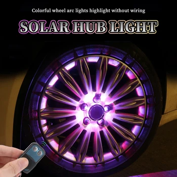 4buc Solare Auto Butuc Roata Lampa General Decor plin de culoare LED Lumină Rece Roata Lampa Anvelope Lampa de Hub Atmosfera Lumini