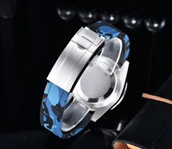 Nouă Bărbați Ceas Automatic 40mm Albastru Aseptice Cadran Ceramic Bezel Rotativ din Otel Inoxidabil Ceas de Lux