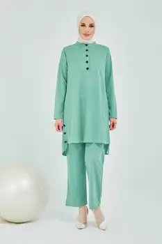 MDR10326 Islam femei îmbrăcăminte DUBLU COSTUM Musulman îmbrăcăminte pentru femei rochie pentru femei BUTONUL DETALIATE BINAR COSTUM turcia musulmană clothi