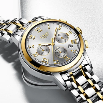 LIGE Bărbați Ceasuri de Lux de Top de Brand Plin de Oțel Sport Impermeabil Cuarț Ceas pentru Bărbați Moda Prezent Ceas Cronograf Relogio Masculino
