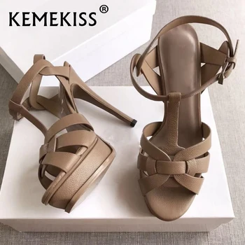 KemeKiss Noi Femei Sandale Real Din Piele De Înaltă Platforma Pantofi Femei Ins Fierbinte Petrecere De Nunta Sexy Femeie Încălțăminte De Mărime 33-40