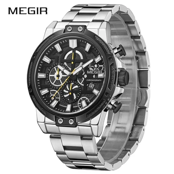 Noi MEGIR Ceasuri Barbati Top Brand de Lux Big Dial Cuarț Ceas de mână pentru Bărbați din Oțel Complet de Afaceri Ceas Relogio Masculino Montre Homme