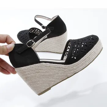 2021 Noi De Vara Platforma Wedge Sandale Femei Pantofi Catarama Curelei Espadrile Tocuri Inalte Boemia De Mireasa Dantela Pantofi Doamnelor Sandale