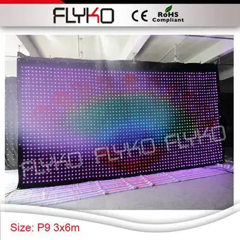 P90mm 3x6m mare transparență a condus china muzica etapă de afișare video cortina