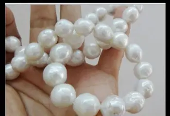 Elegant 11-12mm natural alb colier de perle de 18inch