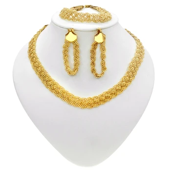 Yulaili Vânzare Fierbinte Femei Drăguț Stil Colier Set De Bijuterii Nou Proiectat Frumoase, Nobile Placate Cu Aur Seturi De Bijuterii Transport Gratuit
