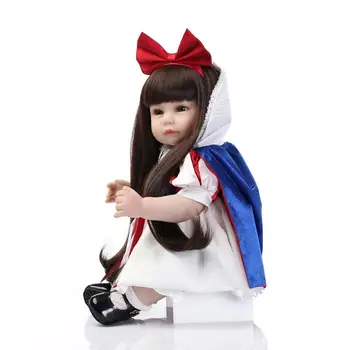52CM Copilul Silicon Moale Păpuși Renăscut Baby Dolls Albă ca Zăpada Printesa Păpuși Fată Ziua de nastere Cadouri Parul Lung Jucării Copil Playmate