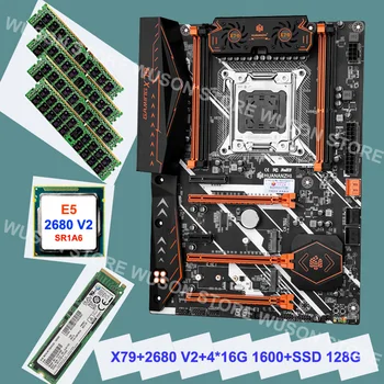 HUANANZHI M. 2 128G NVME SSD-ul X79 Placa de baza cu CPU Xeon E5 2680 V2 SR1A6 RAM 4*16G DDR3 1600 RECC Toate Testate Cumpere Calculator