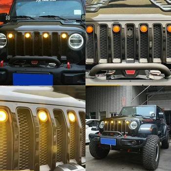 4 BUC grila Fata Amber Grila Lumini Galbene Lumini Lampa pentru Jeep Wrangler JK perioada 2007-2017