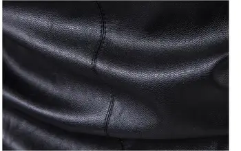Mens geaca de piele subțire motocicleta haina jachete haine personalizate Multi-buzunar scena street dance rock moda negru