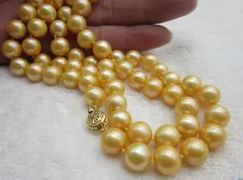 11-12mm natural sud galben colier de perle de 49 inch Galben de floarea-soarelui INCUIETOARE