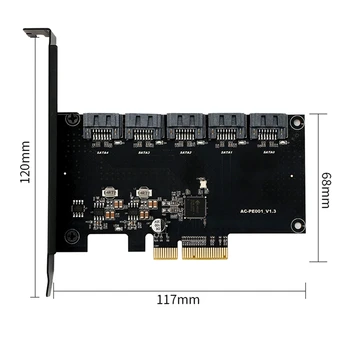 SATA Riser Card JMB585 PCIE pentru SATA3.0 Card de Expansiune De 5 Port SATA Adaptor Hub pentru PCI E X4/X8/X16
