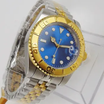 40mm Aur de Lux Mecanice Mens Watch jubilee curea Caz Safir Cristal, Bezel Ceramica Luminos NH35 Mișcare Automată Ceas