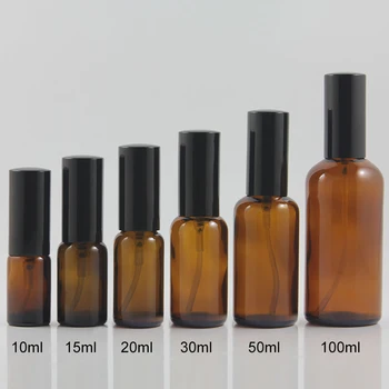 En-gros de 15ml maro ulei esențial de sticlă pentru lotiune, 0.5 oz cosmetice sticlă pompa de sticlă pentru proba