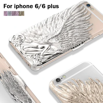 10x de Lux de Caz pentru iPhone 6 plus 5.5 inches3D Aripi de Înger Capac Spate Carcasa Protectoare Skin pentru Apple iPhone 6 4.7