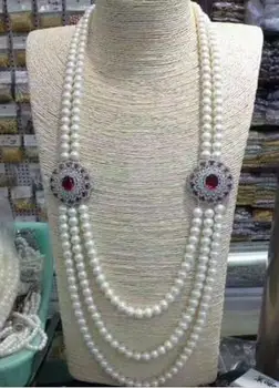 Nobil bijuterii design nou 8-9mm rotund alb colier de perle de femei hot vânzarea de bijuterii
