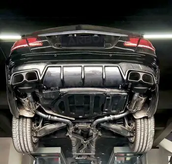 Fibra de Carbon, Difuzor Spate + Evacuare sfaturi Pentru Benz C-Class W212 E63 AMG -2016 Bara Spate Buza Difuzor Repartitoare Spoiler