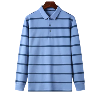 Noi Bumbac Maneca Lunga Primăvara și Toamna Mens Polo Shirt de Înaltă Calitate Business Casual Stripe Barbati Om de Moda Topuri 3XL