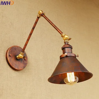 Reglabil de Perete de lumină bec Edison brațul lung lampă de perete mansarda țară din america de iluminat retro industria Epocă de fier Lămpi de Perete
