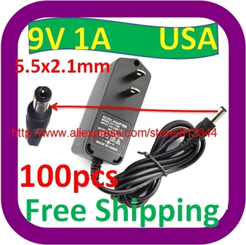 100 buc en-Gros Ieftine 9v 1a 1000ma SUA plug adaptor de Alimentare AC adaptor pentru Tablet PC CCTV aparat de Fotografiat