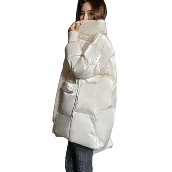Noi de Iarna Jos Jacheta Plus Dimensiune Femei Lucios Lung De 90% Alb Rață Jos de Îmbrăcăminte Casual Rece Cald Geaca Palton Abrigo Mujer