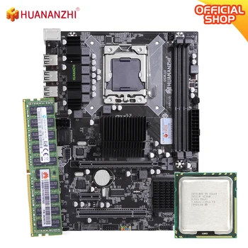 HUANANZHI X58 LGA 1366 X58 placa de baza cu XEON X5660 cu 1*16G DDR3 RECC memorie kit combo set SATA USB3.0