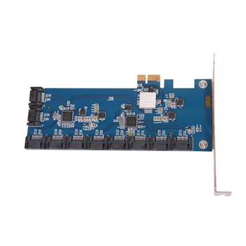 PCI-E SATA Card 10 Port , 6Gbps SATA, PCIe 3.0 Adaptor de Card pentru Chia Monede,Suport 10 SATA 3.0 Dispozitive, pentru Minerit