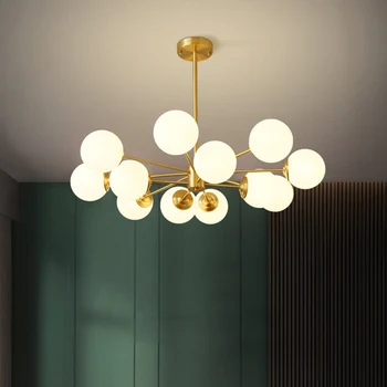 Camera de zi Lustre Moderne Dormitor Candelabru de iluminat Decorative, Toate din cupru Lampă cu Led-uri de Salon, sala de mese Pandantiv lumini