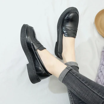 Noi Britanic Oxford pantofi doamnelor pantofi de piele de brevet femei mocasini pantofi platforma