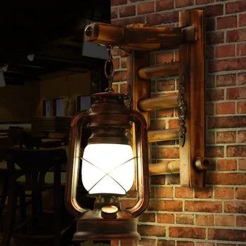 Chineză Retro Lumina de Perete Antic Vintage Garden Lampă de Perete Tranșee Decor de Bambus, Metal, Sticlă Iluminat de Prindere pentru Bara de Magazin Culoar