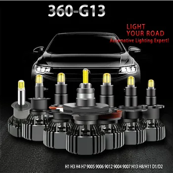 360-D3 serie Noua de 360 de grade 8-verso luminos cu LED-uri auto pentru faruri h4 h7 H1 H9 h11 faruri de lumina led-uri auto D3 6000K 4500Lm