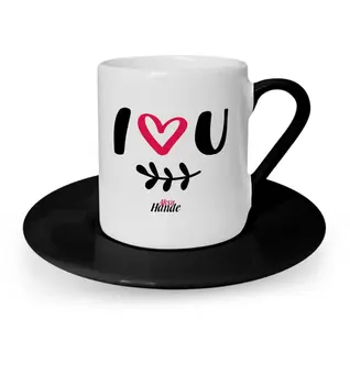 De Dragoste personalizate Negru turc Ceașcă de cafea-3