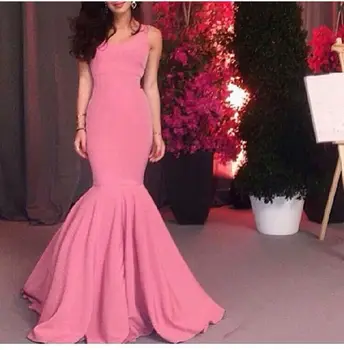 Arab Dubai Orientul Mijlociu 2018 Podea-Lungime Scoop Ruched Sirena Vestido De Festa petrecere de bal rochie de mireasă rochii domnișoare de onoare