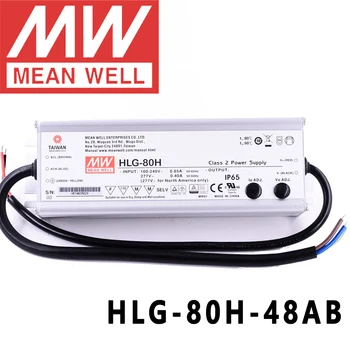 Original Mean Well HLG-80H-48AB pentru Street/high-bay/cu efect de seră/parcare meanwell 80W Tensiune Constantă de Curent Constant LED Driver