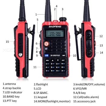 2PCSBaofeng UVB2plus walkie talkie echipamente de comunicare radio Portabil pentru vânătoare de Mare Putere 5w LCD/ 400-520MHZ