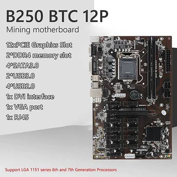 B250 BTC Placa de baza cu G3930/G3900 CPU+8G RAM DDR4+6 cu Cablu de Alimentare 8pini 12 Slot PCIE LGA1151 DDR4 SATA3.0 USB3.0
