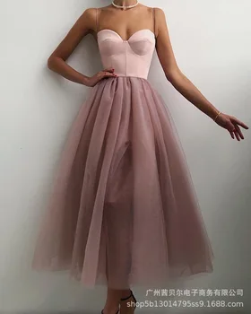 Rochie de seara eleganta femei fără mâneci culoare solidă talie mare-linie sexy mid-lungime fusta femei sexy rochie scurta rochie de bal