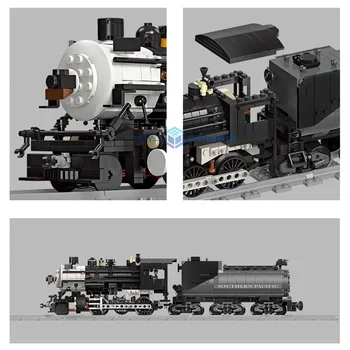 La 1136PCS NC 5700 de Cale Ferată de Tren cu Aburi Locomotiva Mașină de Model de Vehicul Blocuri Caramizi MOC Set Cadouri Jucarii Pentru Copii
