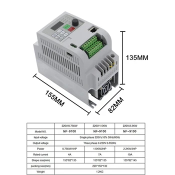 Ecogoo 4kw 5HP 400hz general VFD invertor convertor de frecvență 1PHASE 220VAC intrare 3phase 0-220V ieșire 16A