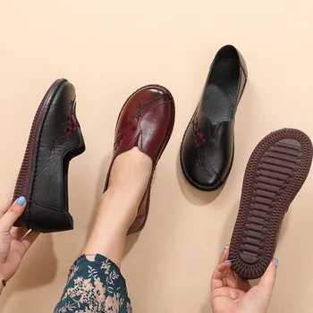2021 Primăvara și Vara Noi, Originale, Pompe de Piele de Moda Casual All-Potrivire Brodate Sport Pantofi pentru Femei