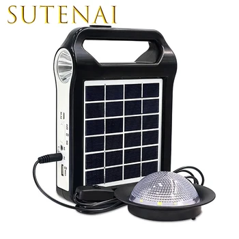 În aer liber portabil baterie 18650 lanterna solare mici sistemul exterior de alimentare de urgență iluminat