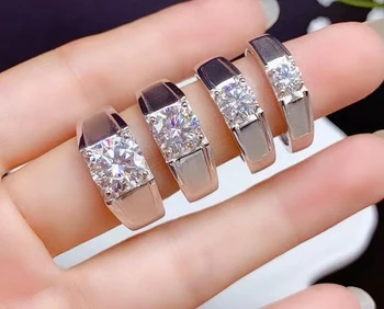 Spumant moissanite ring pentru bărbați argint 925 cadou de ziua strălucitoare mai bine decât diamant puternic puterea de nunta
